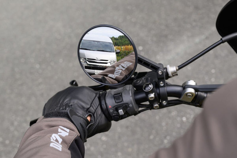 Daytona Handle Bar Clamp Mirror Black Round Handlebar ABS Plastic Nylon
