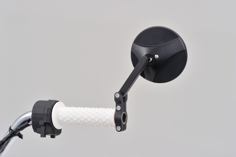 Daytona Handle Bar Clamp Mirror Black Round Handlebar ABS Plastic Nylon Each