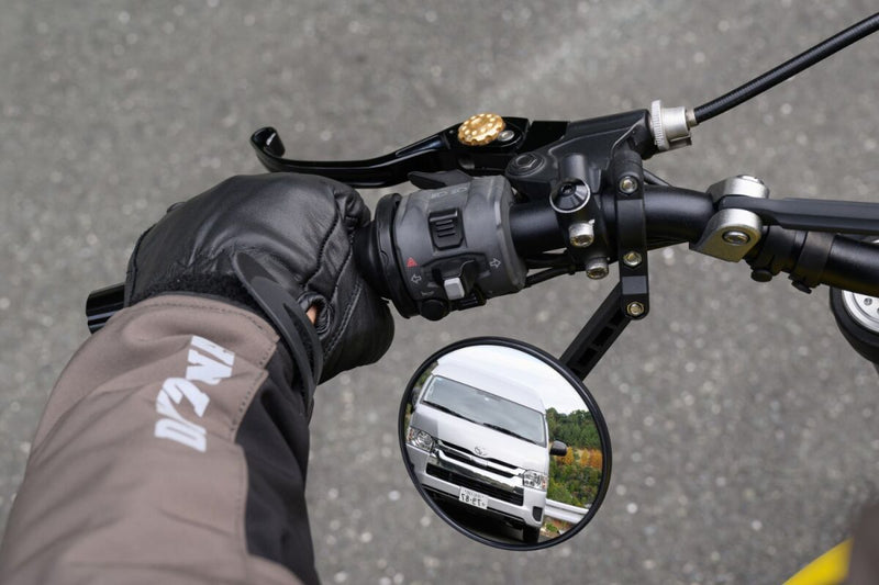 Daytona Handle Bar Clamp Mirror Black Round Handlebar ABS Plastic Nylon Each