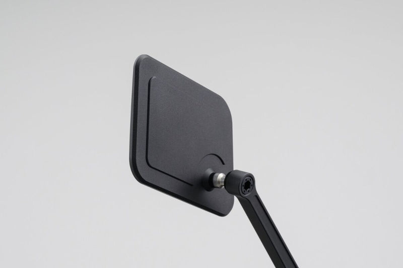 Daytona Aluminium Flat Mirror Black Square Right Mirror Back