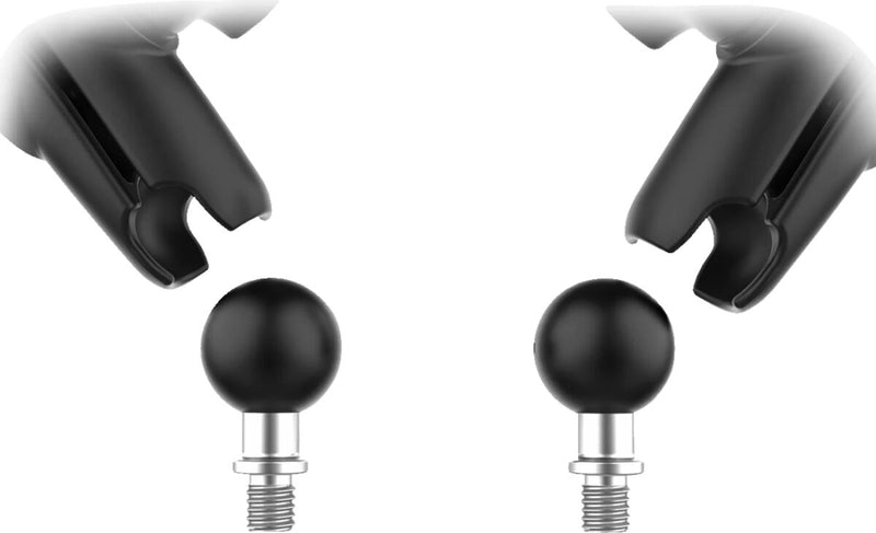 RAM Mounts Tough-Mirror™ Kit with M10-1.25 Bases - Medium Arm Black Powder-Coated Left Right Ball and Socket Side View Aluminium Composite #RAM-B-349-465RL