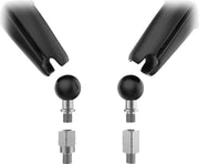 RAM Mounts Tough-Mirror™ Kit with M10-1.25 Bases/Reverse Adapter - Long Arm Black Powder-Coated Left Right Ball and Socket Side View Aluminium Comp... #RAM-B-349-RTA-C-465R