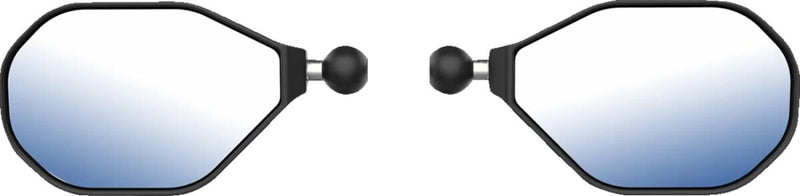 RAM Mounts Tough-Mirror™ Left/Right Mirrors with Ball Black Powder-Coated Double Ball and Socket Side View Aluminium Composite Kit #RAM-B-465RL