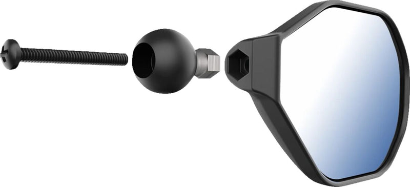 RAM Mounts Tough-Mirror™ Right Mirror with Ball Black Double Ball and Socket Side View Composite Stainless Steel Kit #RAM-B-465RU