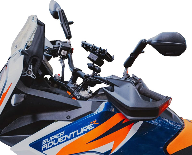 RAM Mounts Tough-Mirror™ Right Mirror with Ball Black Double Ball and Socket Side View Composite Stainless Steel Kit #RAM-B-465RU