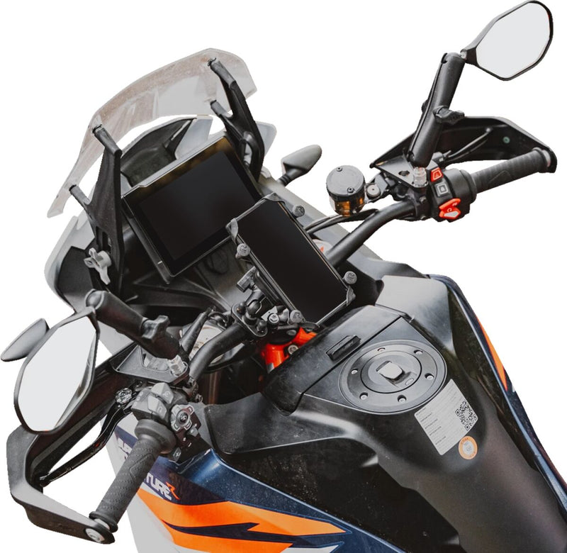RAM Mounts Tough-Mirror™ Right Mirror with Ball Black Double Ball and Socket Side View Composite Stainless Steel Kit
