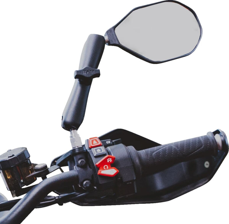 RAM Mounts Tough-Mirror™ Right Mirror without Ball Black Ball and Socket Side View Composite Each