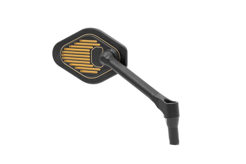 Drag Specialties Adjustable Mirror Short Stem (12 cm) Black & Gold Edition Right Handlebar Aluminium