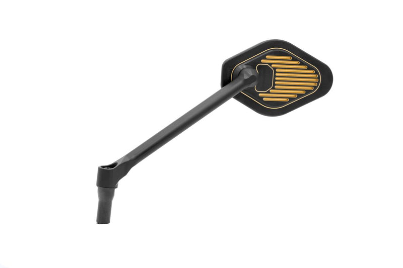 Drag Specialties Adjustable Mirror Long Stem (18 cm) Black & Gold Edition Left Handlebar Aluminium