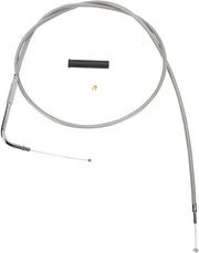 Drag Specialties Stainless Braided Throttle Cable Fits Harley-Davidson Dyna, Softail, Sportster, Touring, V-Rod Models 1996-2022