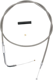 Drag Specialties Stainless Braided Throttle Cable Fits Harley-Davidson Dyna, Softail, Sportster, Touring, V-Rod Models 1996-2022