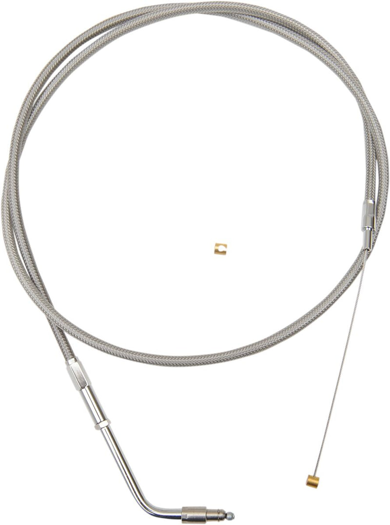 LA Choppers Stainless Braided Handlebar Throttle Cable Silver Alternate Length Ape Hanger 30,5 cm - 35,5 cm (12" - 14") 30.5 cm - 35.5 cm #LA-8100TH13