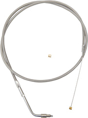 LA Choppers Stainless Braided Handlebar Throttle Cable Silver Alternate Length Ape Hanger 38 cm - 43 cm (15" - 17") #LA-8005TH16