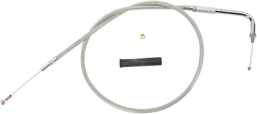 Drag Specialties Stainless Braided Idle Cable Silver Unfinished