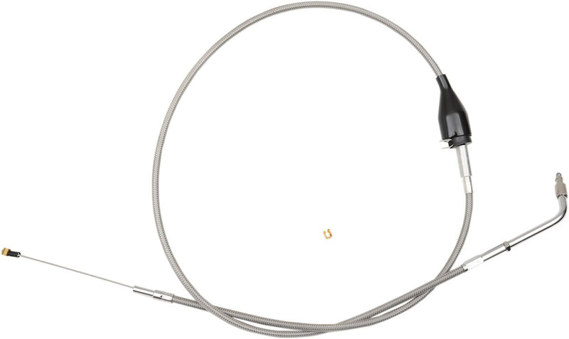 LA Choppers Stainless Braided Handlebar Idle Cable - Alternate Length /  Ape Hanger /  Braided, 45,5 cm - 51 cm (18" - 20"), Each for Harley-Davidson Touring, Softail & Dyna 1996-2
