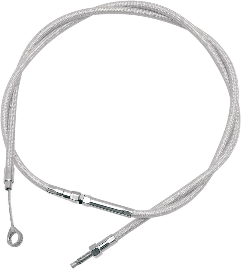 Motion Pro Armor Coat Braided Stainless Steel Clutch Cable - Each, Compressionless (Longitudinally Wound) - Chrome for Harley-Davidson Touring, Softail & Dyna 1987-2006