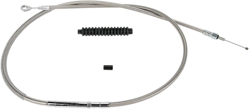 Barnett High-efficiency Stainless Steel Clutch Cable for Harley-Davidson - Braided, Standard, Each - Silver for Harley-Davidson Touring, Softail, Dyna & FXR 1987-2006