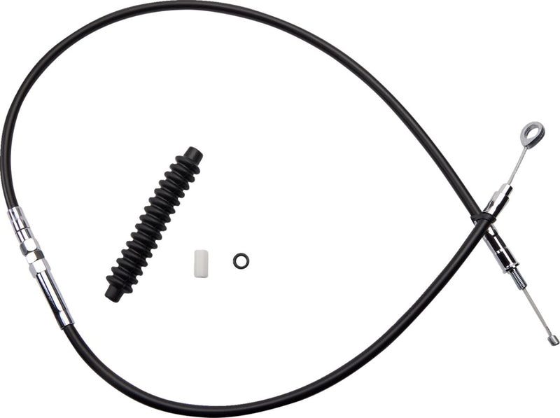 Drag Specialties High-efficiency Black Vinyl Clutch Cable - Each, Standard for Harley-Davidson Touring, Softail, Sportster & Dyna 1986-2013