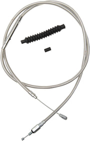 LA Choppers Stainless Steel Braided Clutch Cable Polished Silver Alternate Length #LA-8010C08