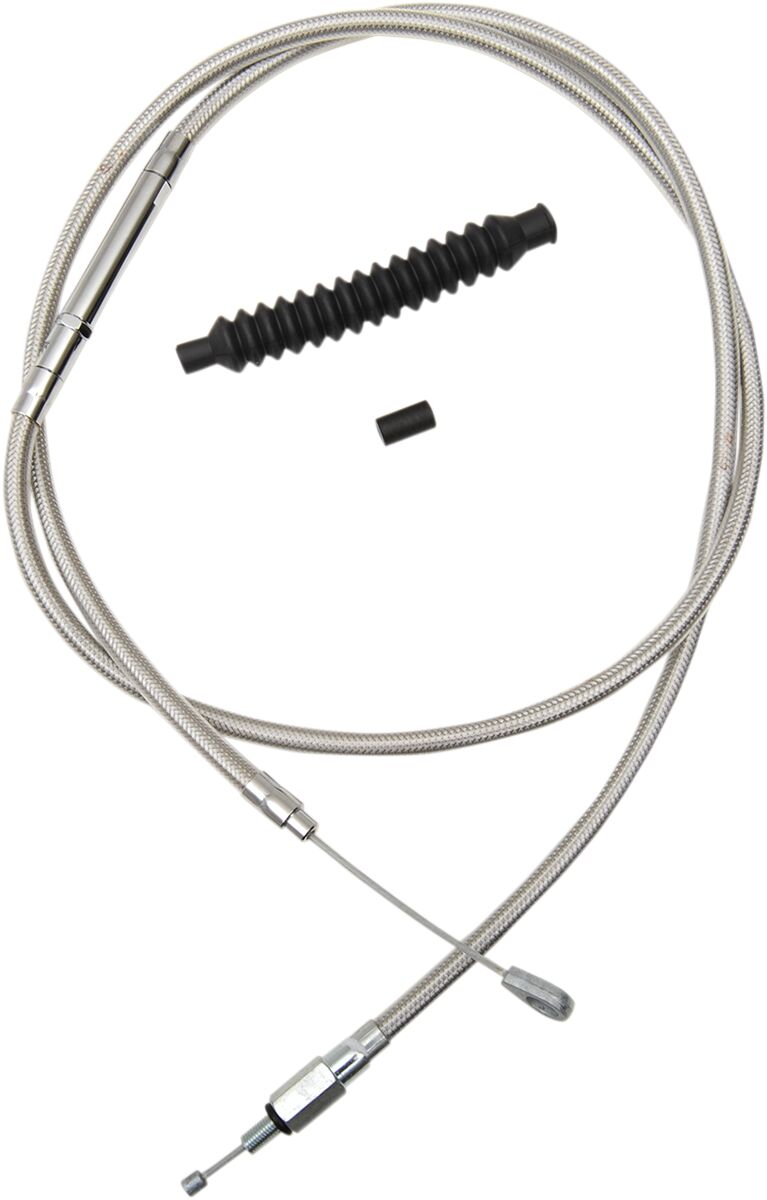 LA Choppers Stainless Steel Braided Clutch Cable Polished Silver Alternate Length #LA-8010C08