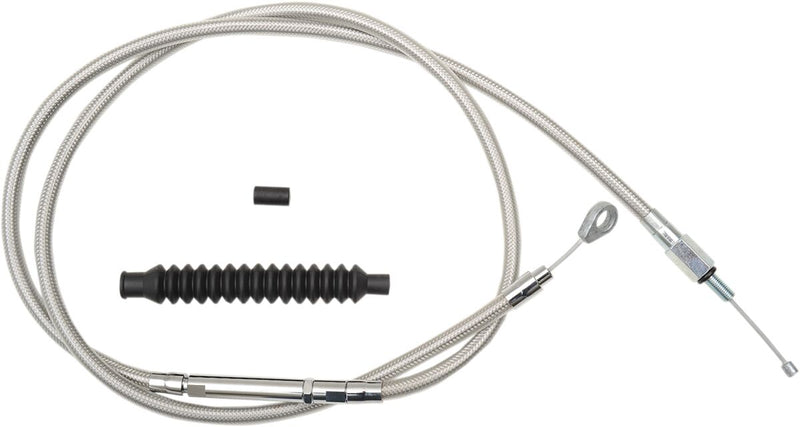 LA Choppers Stainless Steel Braided Clutch Cable Polished Silver Alternate Length #LA-8005C16