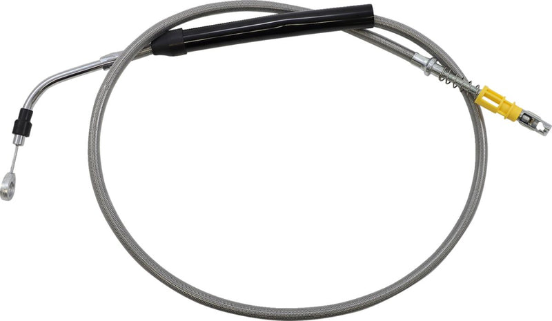 LA Choppers Stainless Steel Braided Clutch Cable Polished Silver Alternate Length