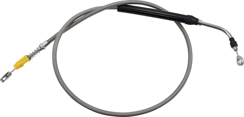 LA Choppers Stainless Steel Braided Clutch Cable - Alternate Length /  Braided, Each - Polished for Harley-Davidson Touring 2021-2024