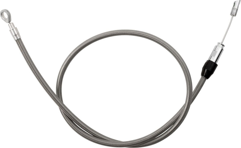 Drag Specialties Quick Connect Clutch Cable - Alternate Length /  Quick Connect, Each - Chrome / Silver for Harley-Davidson Touring, Softail, Dyna & FXR 2018-2026