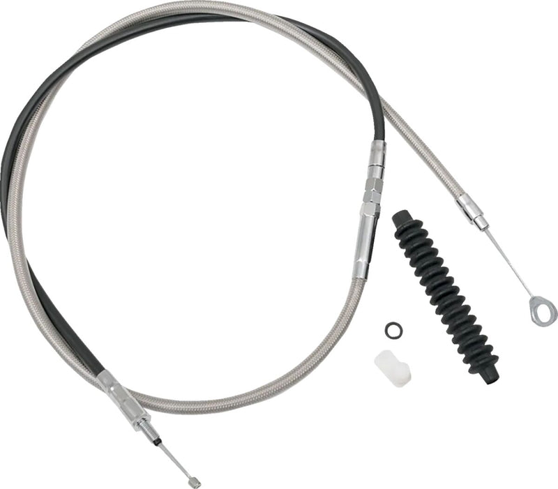 Drag Specialties High-Efficiency Braided Stainless Steel Clutch Cable Fits Harley-Davidson Touring Models 2021-2024 Chrome