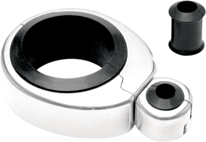 Motion Pro Cable Clamp - Aluminum /  Rubber, Single Cable, Each - Chrome