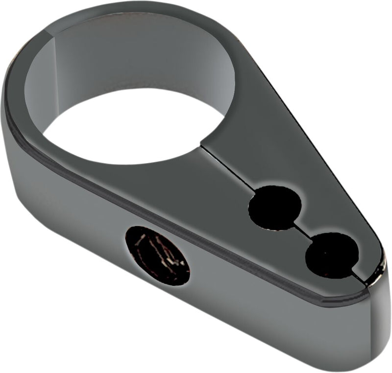 Drag Specialties Die-cast Cable Clamp - Idle /  Throttle, Aluminum, Each - Black
