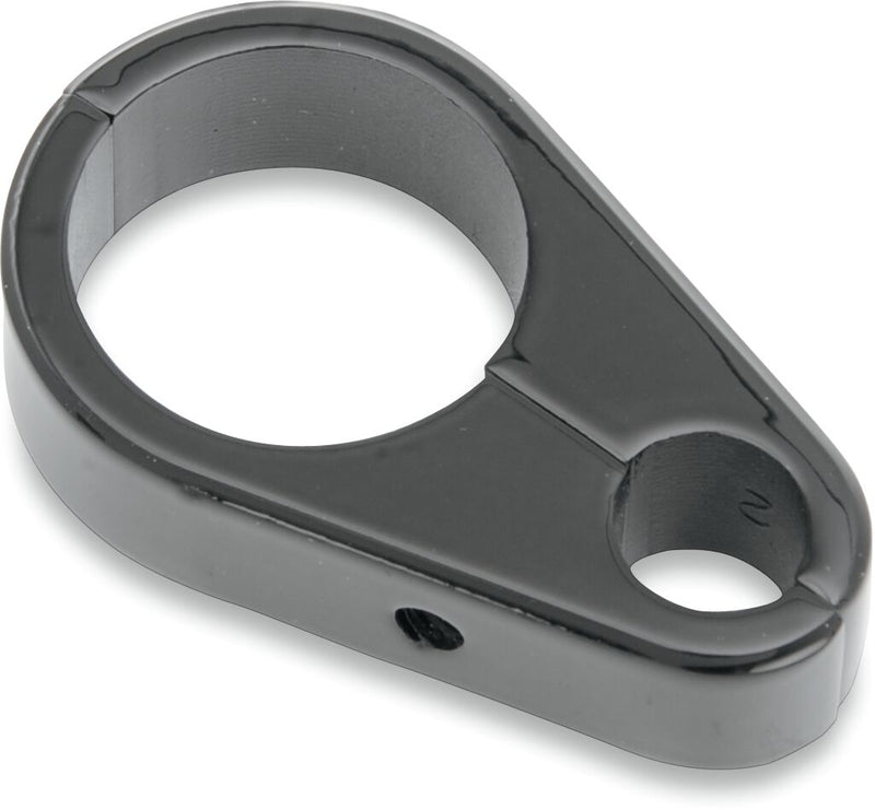 Drag Specialties Die-cast Cable Clamp - Each, Aluminum, Single Cable - Black