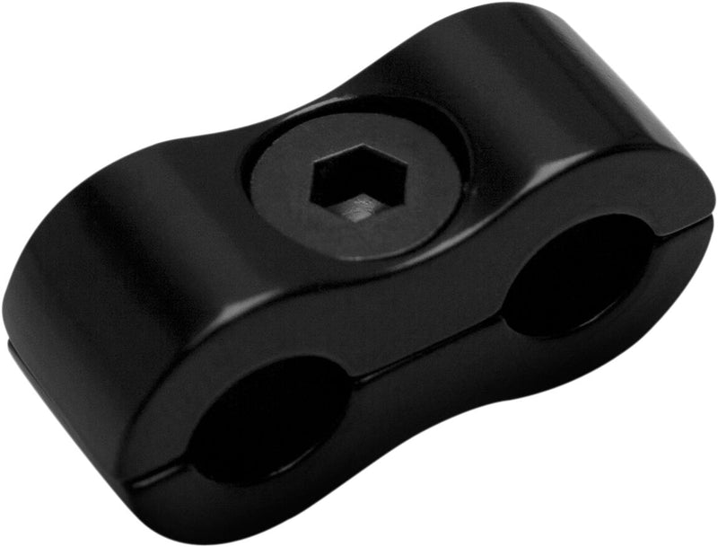 Motion Pro Cable Clamp - Each, Aluminum /  Rubber, Brake /  Clutch /  Throttle - Black