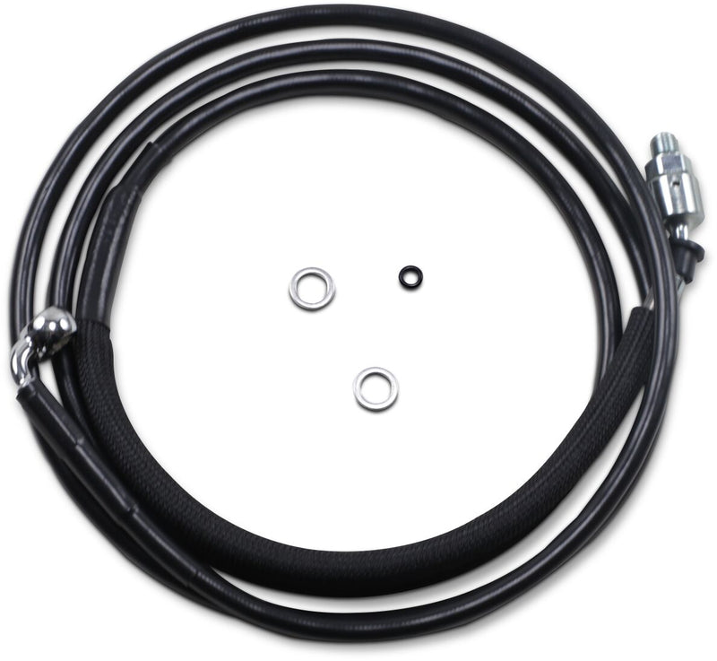 Drag Specialties Stainless Steel Hydraulic Clutch Line Vinyl-Coat Black +254 mm (10") +10" Each