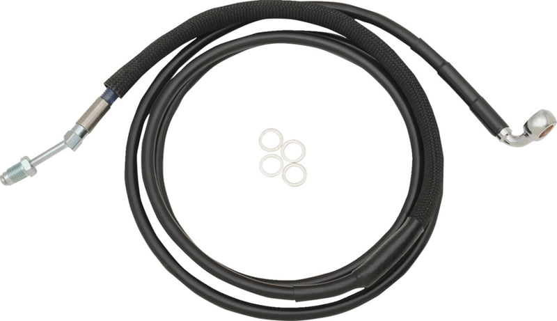 Drag Specialties Stainless Steel Hydraulic Clutch Line - Each, 178 cm (70-1/8"), Stock - Vinyl-Coat Black for Harley-Davidson Touring 2015-2020