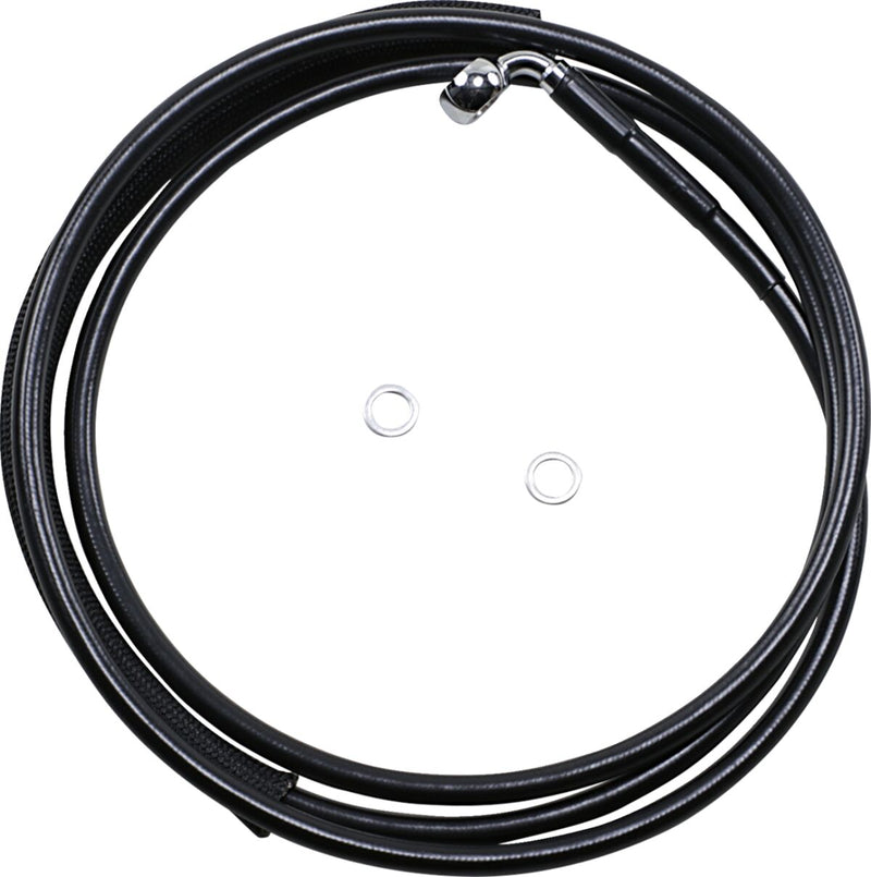 Drag Specialties Stainless Steel Hydraulic Clutch Line - Each, 183,5 cm (72-1/4"), +51 mm (2") - Vinyl-Coat Black for Harley-Davidson Touring 2015-2020