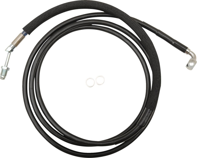 Drag Specialties Stainless Steel Hydraulic Clutch Line - 193,5 cm (76-1/8"), Each, +152 mm (+6") - Vinyl-Coat Black for Harley-Davidson Touring 2015-2020