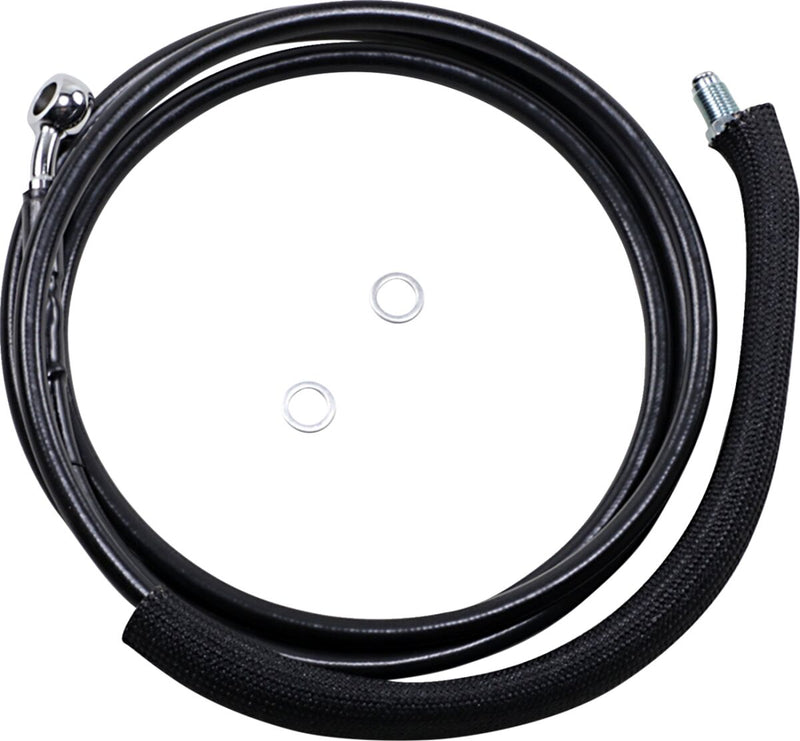 Drag Specialties Stainless Steel Hydraulic Clutch Line - 188,3 cm (74-1/8"), Each, +102 mm (4") - Vinyl-Coat Black for Harley-Davidson Touring 2017-2019
