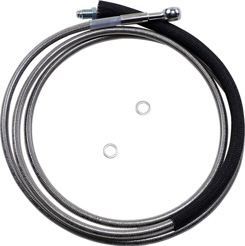 Drag Specialties Stainless Steel Hydraulic Clutch Line - +102 mm (4"), 188,3 cm (74-1/8"), Each - Clear-Coat for Harley-Davidson Touring 2017-2020