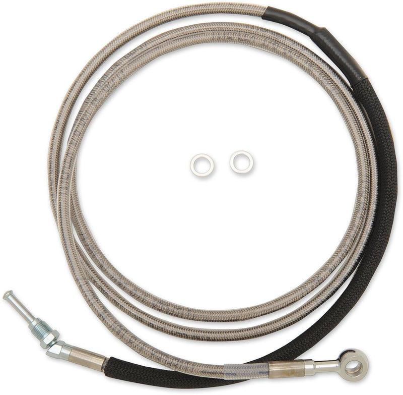 Drag Specialties Stainless Steel Hydraulic Clutch Line - Each, 193,5 cm (76-1/8"), +152 mm (+6") - Clear-Coat for Harley-Davidson Touring 2017-2020