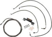 LA Choppers Standard Stainless Braided Handlebar Cable/Brake Line Kit Cable Kit Clear-Coated Natural Silver Alternate Length Clutch Line #LA-8055KT-13