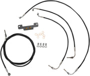 LA Choppers Standard Black Vinyl Handlebar Cable/Brake Line Kit Cable Kit Natural Alternate Length Braided Clutch Line #LA-8055KT-19B