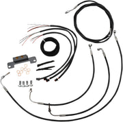LA Choppers Complete Black Vinyl Braided Handlebar Cable/Brake Line Kit Cable Kit Clear-Coated Alternate Length Clutch Line Black| Clear-Coated| Natural #LA-8055KT2-16B