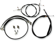 LA Choppers Standard Black Vinyl Handlebar Cable/Brake Line Kit Cable Kit Natural Alternate Length Braided Clutch Line