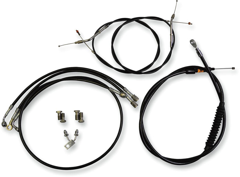 LA Choppers Standard Black Vinyl Handlebar Cable/Brake Line Kit Cable Kit Natural Alternate Length Braided Clutch Line