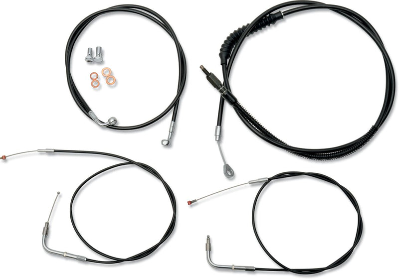 LA Choppers Standard Black Vinyl Handlebar Cable/Brake Line Kit Cable Kit Natural Alternate Length Braided Clutch Line
