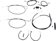 LA Choppers Complete Black Vinyl Braided Handlebar Cable/Brake Line Kit Cable Kit Clear-Coated Alternate Length Clutch Line Black| Clear-Coated| Natural #LA-8231KT2-13B