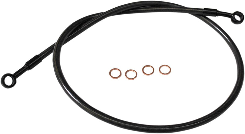 LA Choppers Scout Complete Stainless Braided Handlebar Cable/Brake Line Kit Midnight Standard Cable Kit Black Alternate Length Clutch Line #LA-8400KT-13M