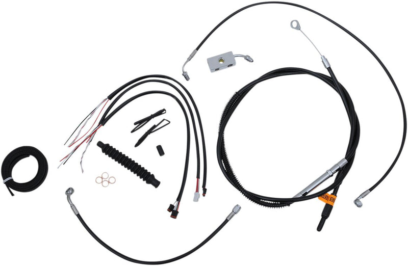 LA Choppers Complete Black Vinyl Braided Handlebar Cable/Brake Line Kit Cable Kit Clear-Coated Alternate Length Clutch Line Black| Clear-Coated| Natural #LA-8152KT2-16B