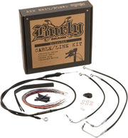 Burly Brand Complete Black Vinyl Handlebar Cable/Brake Line Kit for Ape Hanger Handlebars #B30-1235